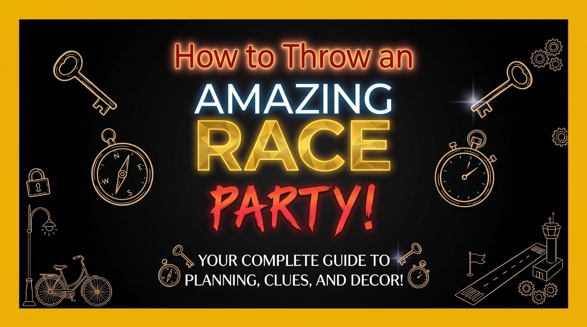 Kids competing in an Amazing Race birthday party